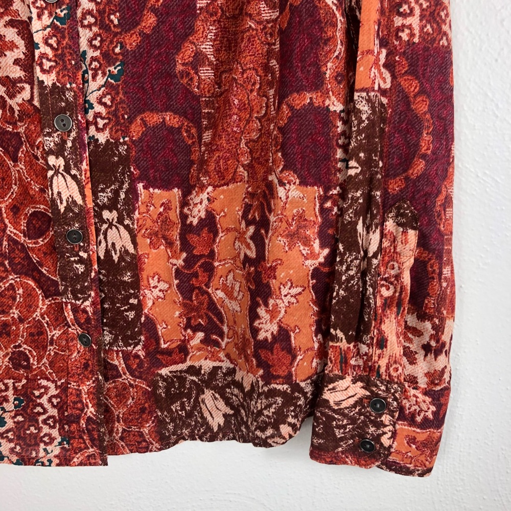 Lucky Brand Western Patchwork Printed Button Down - image 4